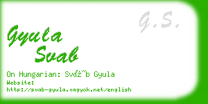 gyula svab business card